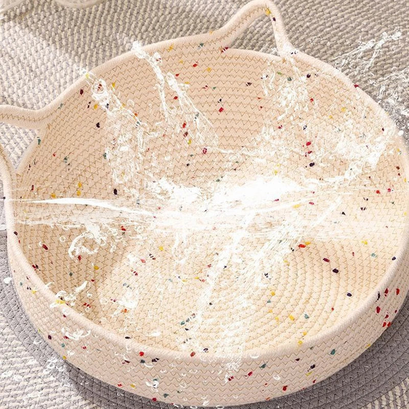 Four Seasons Woven Cat Bed with Removable Cushion-My Little Pet