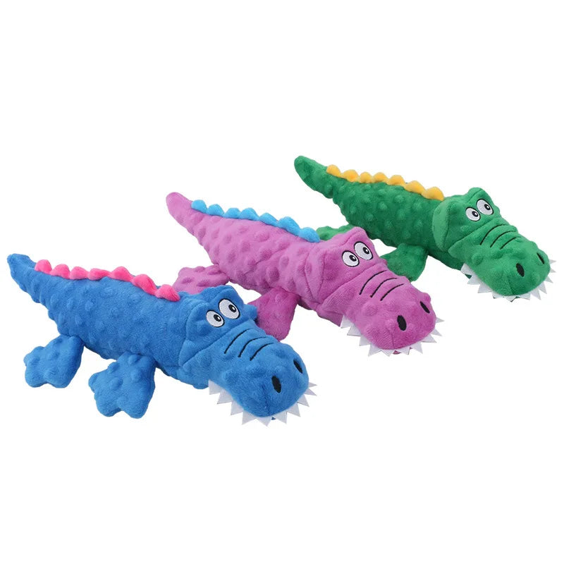 Durable Plush Crocodile Dog Toy with Squeaker-My Little Pet