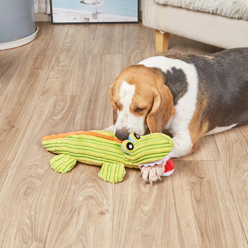 Durable Plush Crocodile Dog Toy with Squeaker-My Little Pet