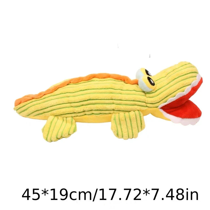Durable Plush Crocodile Dog Toy with Squeaker-My Little Pet
