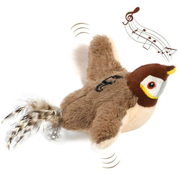 BirdyChirp™ Jouet interactif pour chat avec herbe à chat rechargeable