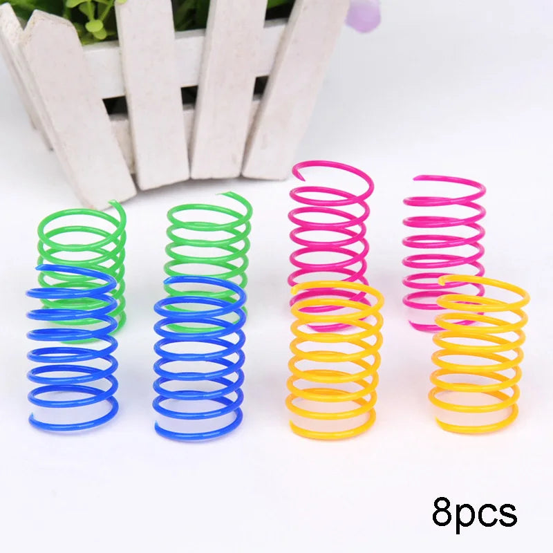 Colorful Plastic Spiral Spring Cat Toys - Interactive Bouncing Pet Play Accessories-My Little Pet