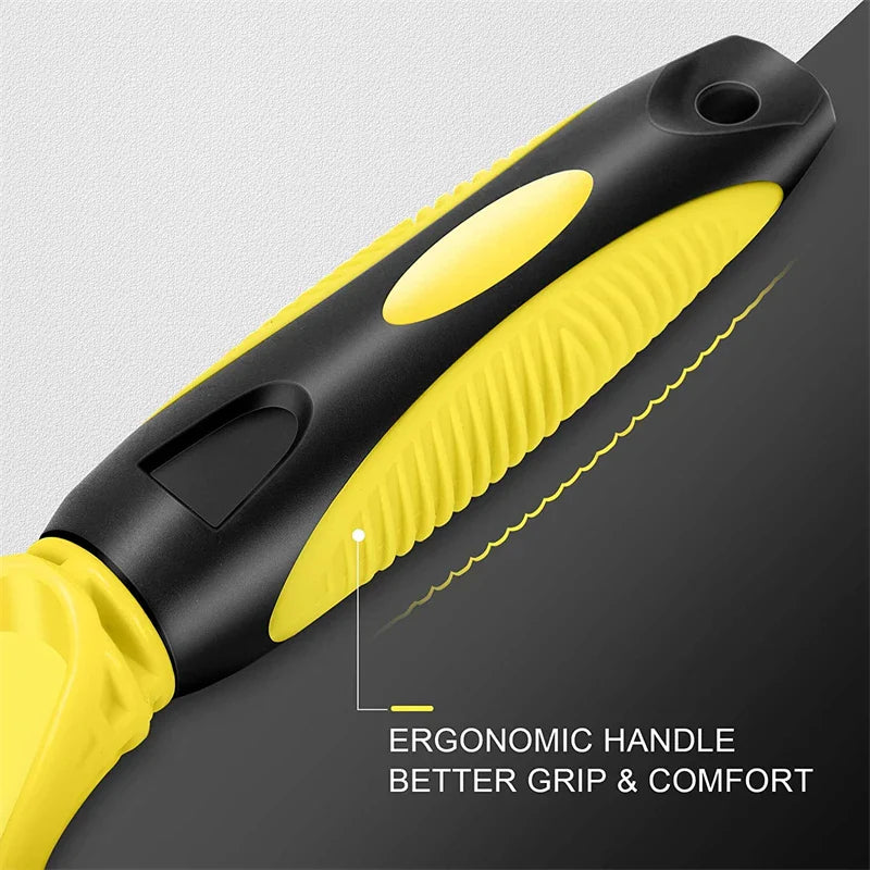 Dual-Sided Pet Grooming Brush for Dogs and Cats - Stainless Steel Undercoat Rake for Dematting and Detangling-My Little Pet