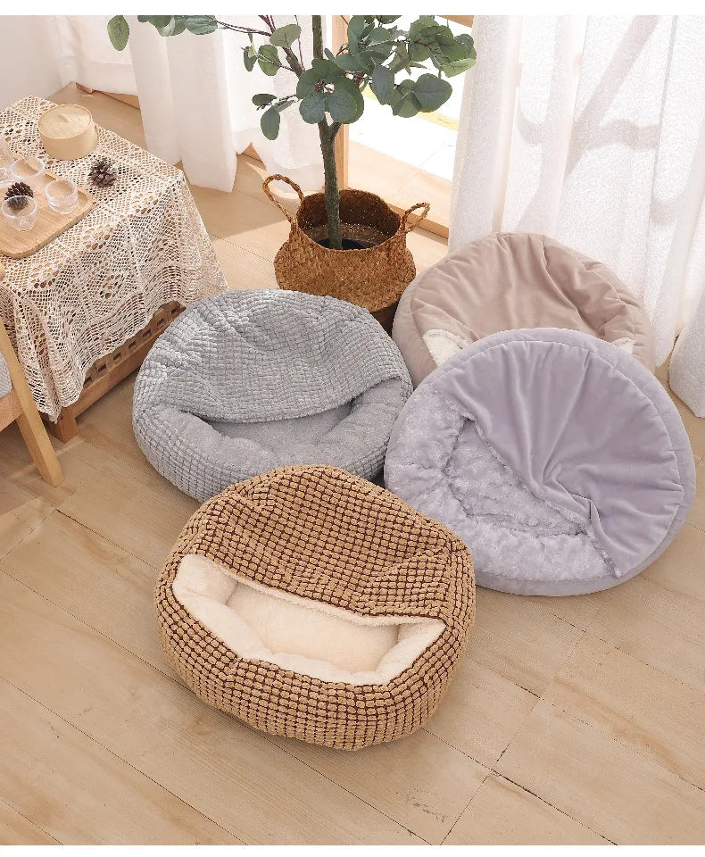 Cozy Round Pet Bed with Soft Fleece Lining-My Little Pet