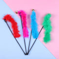 5 Cat Teaser Wand Set – Interactive Feather Toys with Bells-My Little Pet