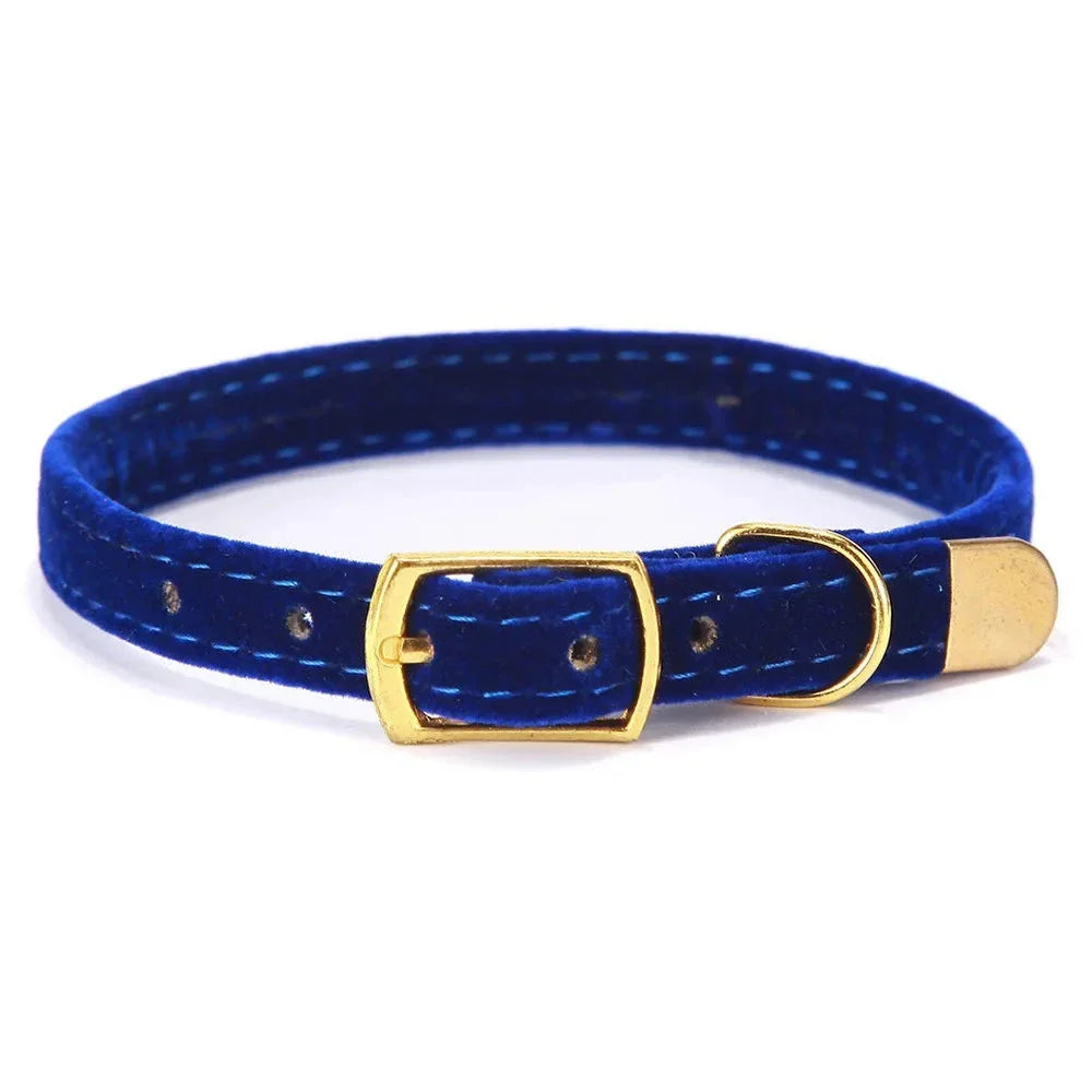 Elegant Velvet Cat Collar with Bell-My Little Pet