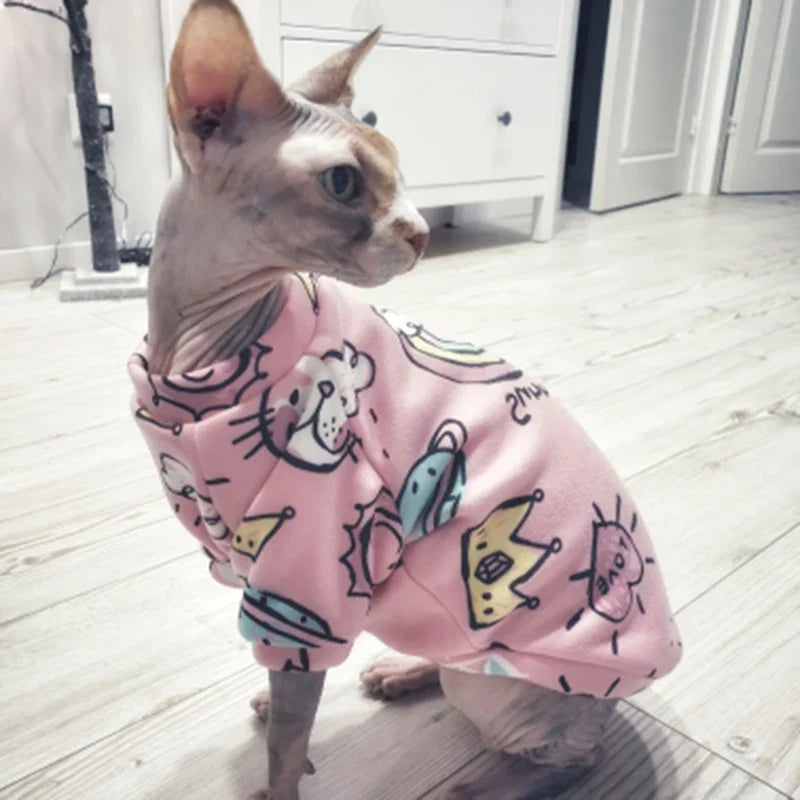 Cozy Winter Cat Hoodie - Warm Sweater for Cats and Small Dogs-My Little Pet