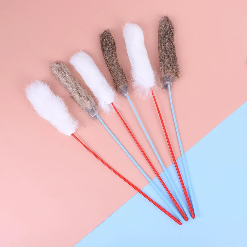 5 Cat Teaser Wand Set – Interactive Feather Toys with Bells-My Little Pet