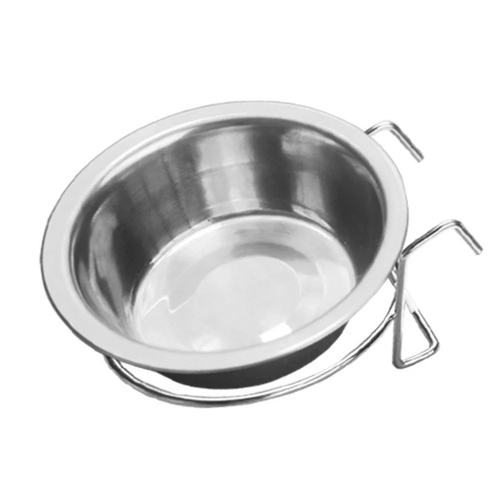 Stainless Steel Pet Bowl with Cage Hook for Dogs, Cats, and Birds-My Little Pet