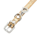 Elegant Leather Pet Collar with Crystal Heart Pendant-My Little Pet