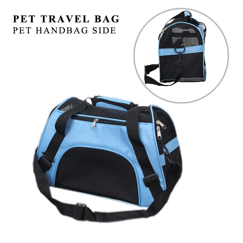 Portable Pet Carrier Bag - Foldable Mesh Travel Bag for Cats & Small Dogs-My Little Pet