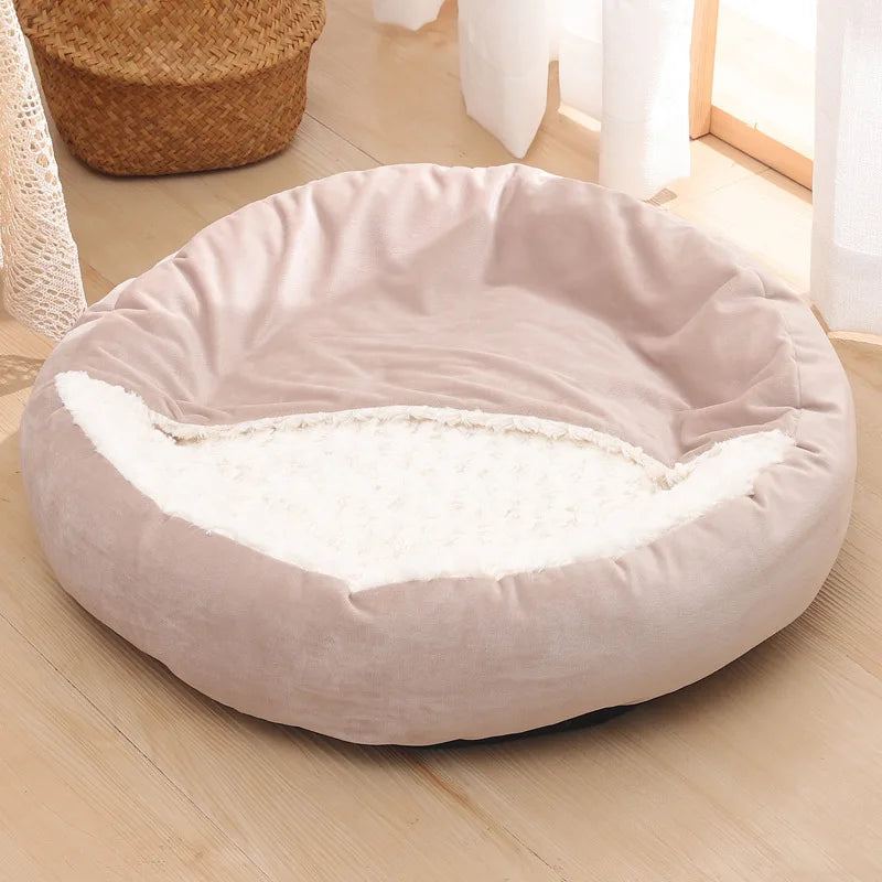 Cozy Round Pet Bed with Soft Fleece Lining-My Little Pet