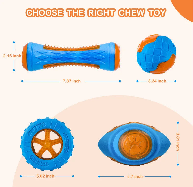 Durable Rubber Dog Chew Toys - Squeaky, Bite Resistant for Large Dogs-My Little Pet