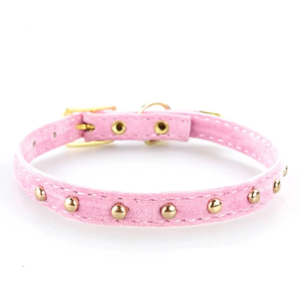 Elegant Velvet Cat Collar with Bell-My Little Pet