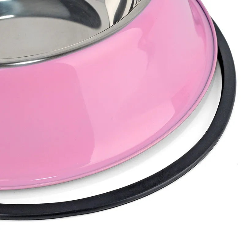 Multi-Colored, Stainless Steel Pet Bowls for Cats and Dogs-My Little Pet