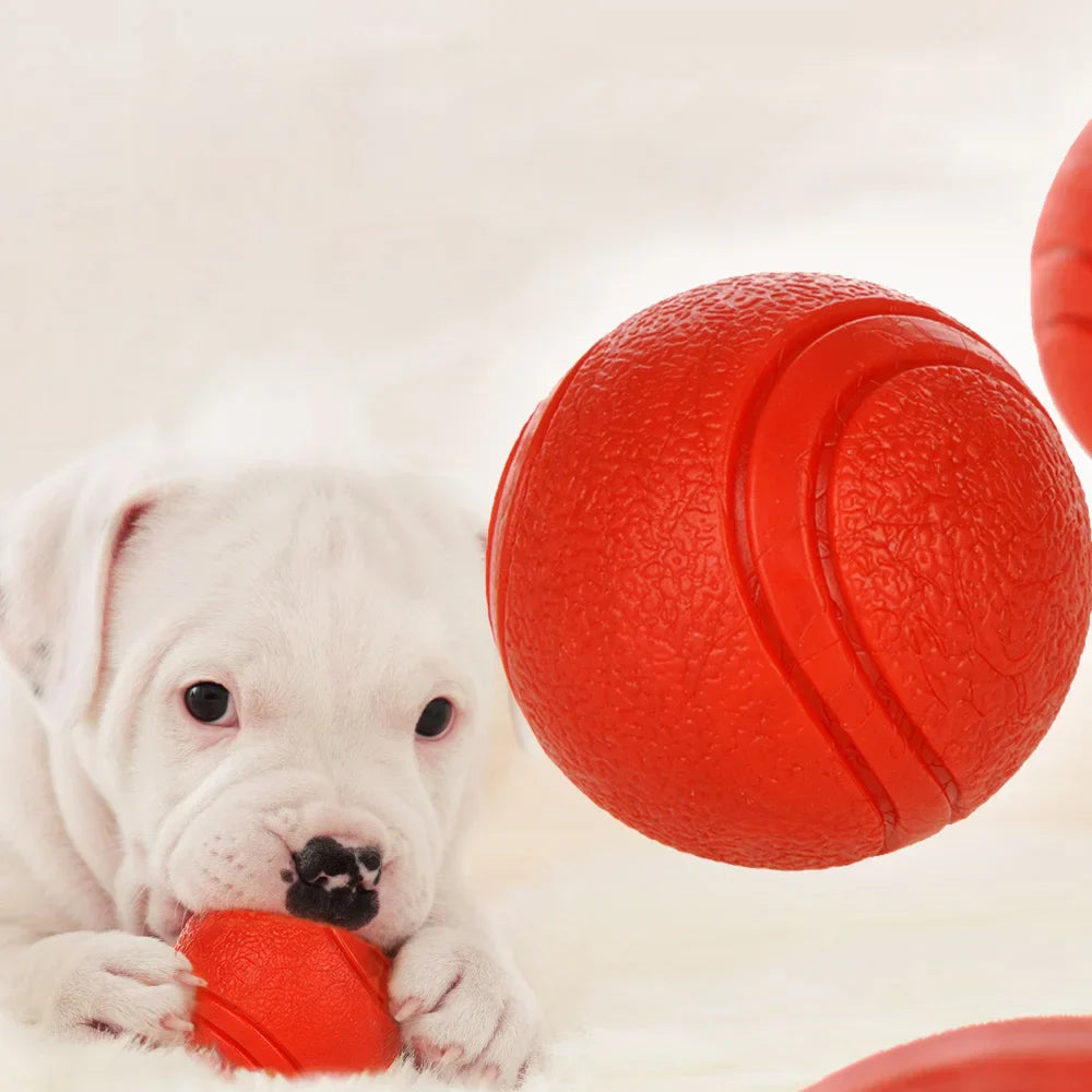 Durable Rubber Dog Ball - Bite-Resistant Toy for Puppies and Adult Dogs, Red, Available in Multiple Sizes-My Little Pet