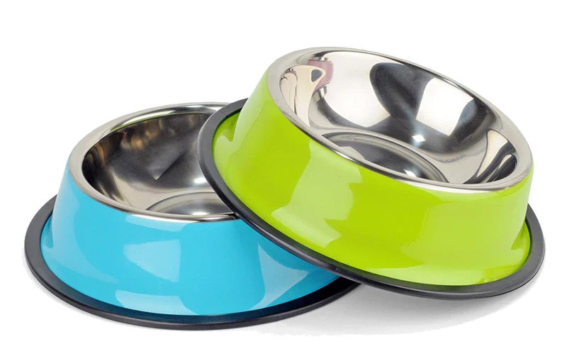 Multi-Colored, Stainless Steel Pet Bowls for Cats and Dogs-My Little Pet