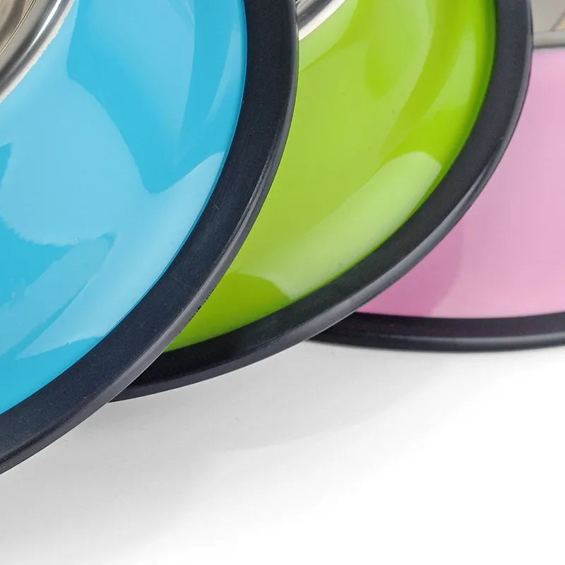 Multi-Colored, Stainless Steel Pet Bowls for Cats and Dogs-My Little Pet