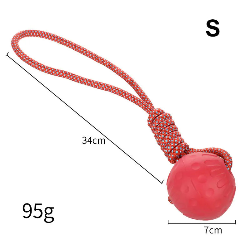Durable Rubber Dog Ball - Bite-Resistant Toy for Puppies and Adult Dogs, Red, Available in Multiple Sizes-My Little Pet