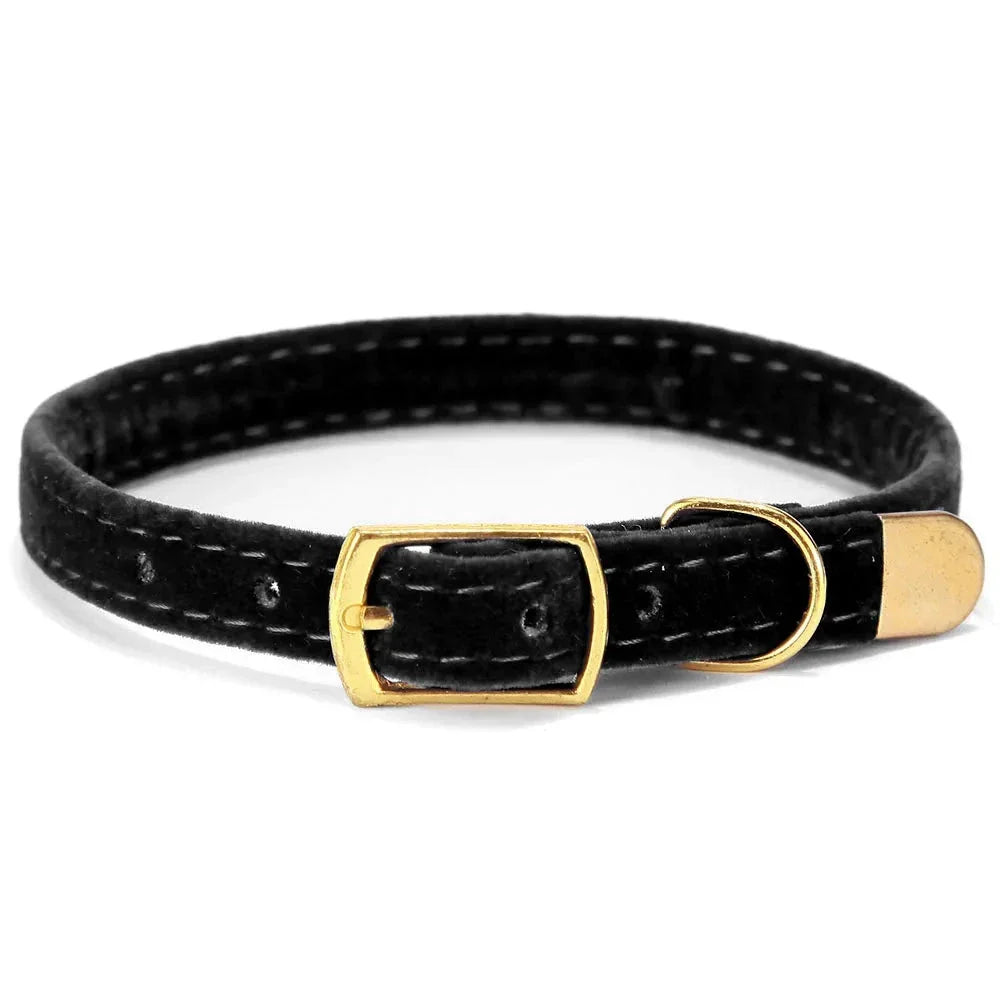 Elegant Velvet Cat Collar with Bell-My Little Pet