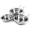Stainless Steel Pet Bowl with Cage Hook for Dogs, Cats, and Birds-My Little Pet