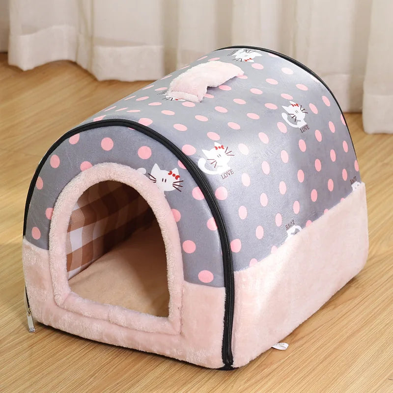 Comfortable Indoor Dog and Cat Bed with Removable Cushion and Non-Slip Base-My Little Pet