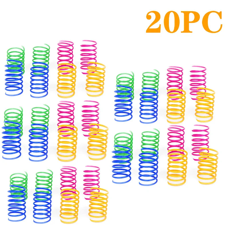 Colorful Plastic Spiral Spring Cat Toys - Interactive Bouncing Pet Play Accessories-My Little Pet