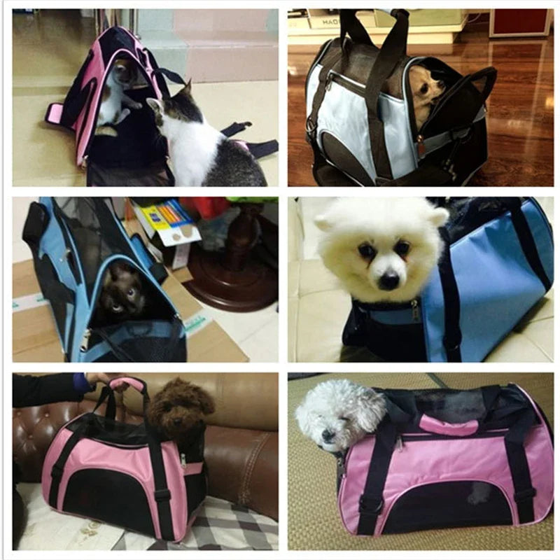 Portable Pet Carrier Bag - Foldable Mesh Travel Bag for Cats & Small Dogs-My Little Pet