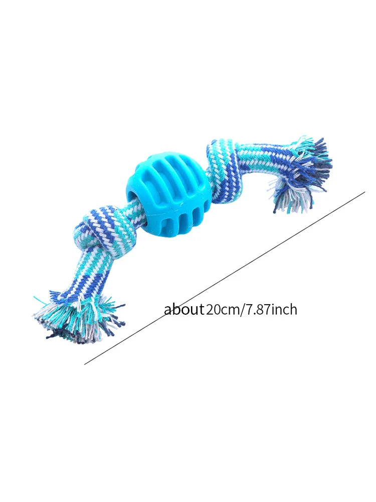 Cotton Rope Double Knot Ball Dog Toy – Bite-Resistant Tooth Cleaning Toy-My Little Pet
