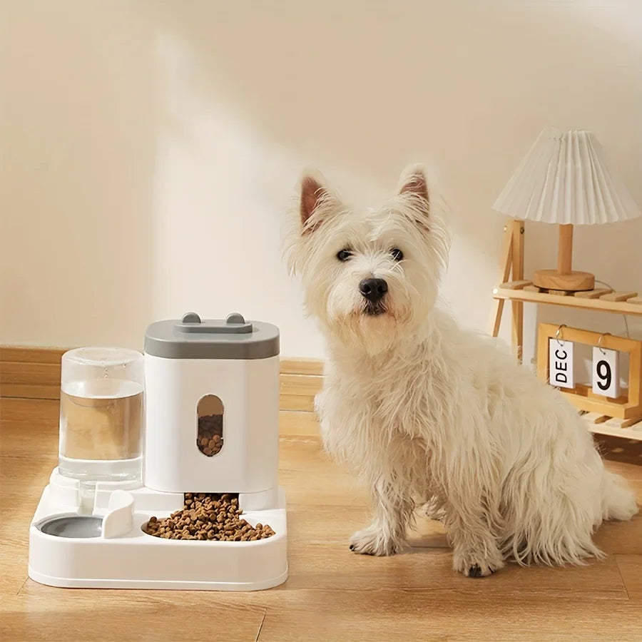 Automatic Pet Feeder with Large Capacity and Water Fountain – Elevated Feeding Station for Cats and Dogs-My Little Pet