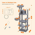 Deluxe Multi-Cat Tower Tree - 175cm High with 6-Tier Structure-My Little Pet