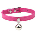 Customizable PU Leather Cat Collar with Bell and Engraving Options-My Little Pet