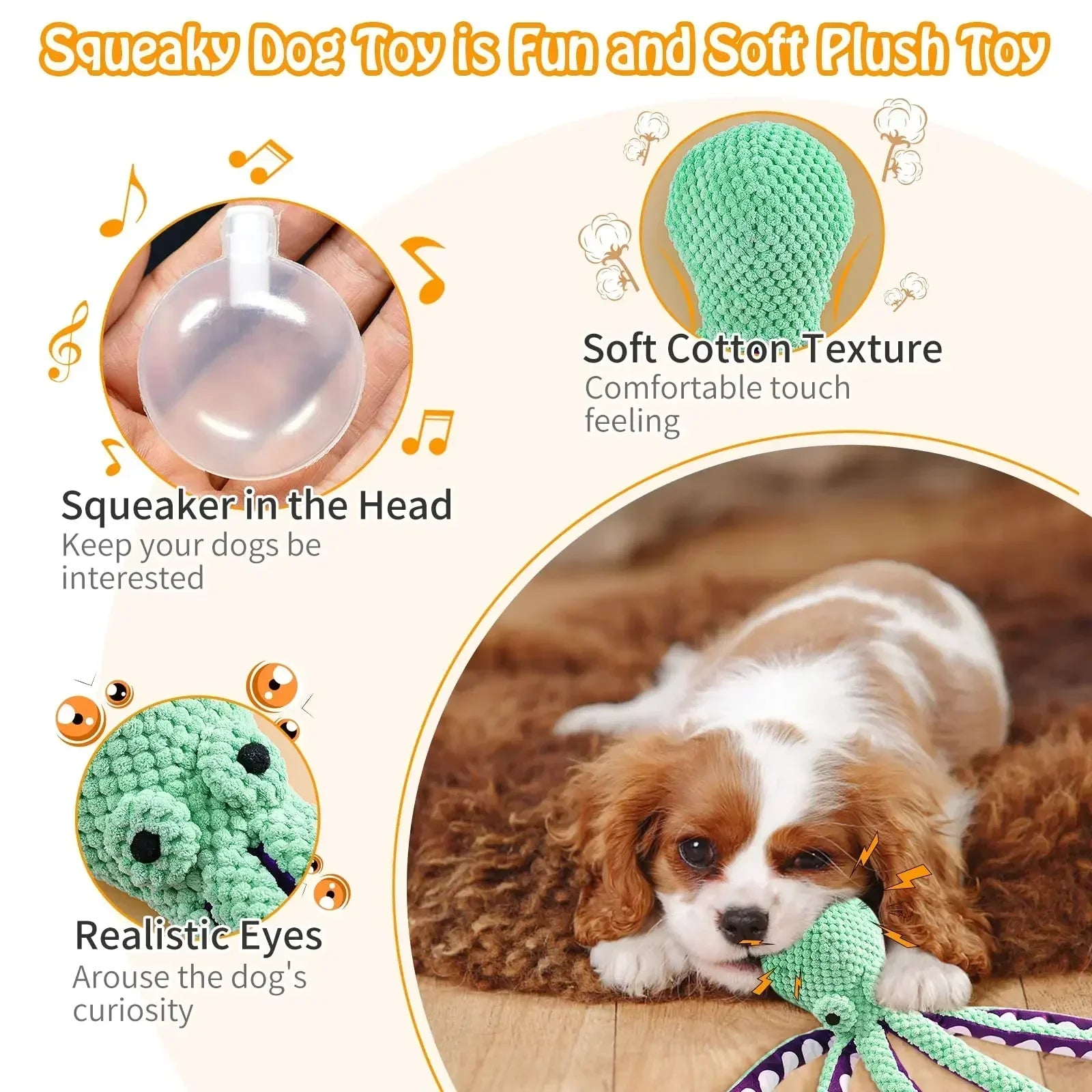 Durable Plush Squeaky Dog Toy with Chew Resistant Features-My Little Pet