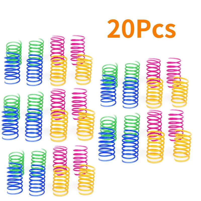 Colorful Plastic Spiral Spring Cat Toys - Interactive Bouncing Pet Play Accessories-My Little Pet