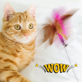 Feather Teaser Stick with Bell – Interactive Cat Toy for Play & Training-My Little Pet