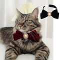Elegant Velvet Cat Collar with Pearl and Bowknot-My Little Pet