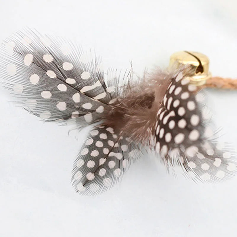 Catnip-Infused Animal-Shaped Cat Toy with Feather and Bell-My Little Pet