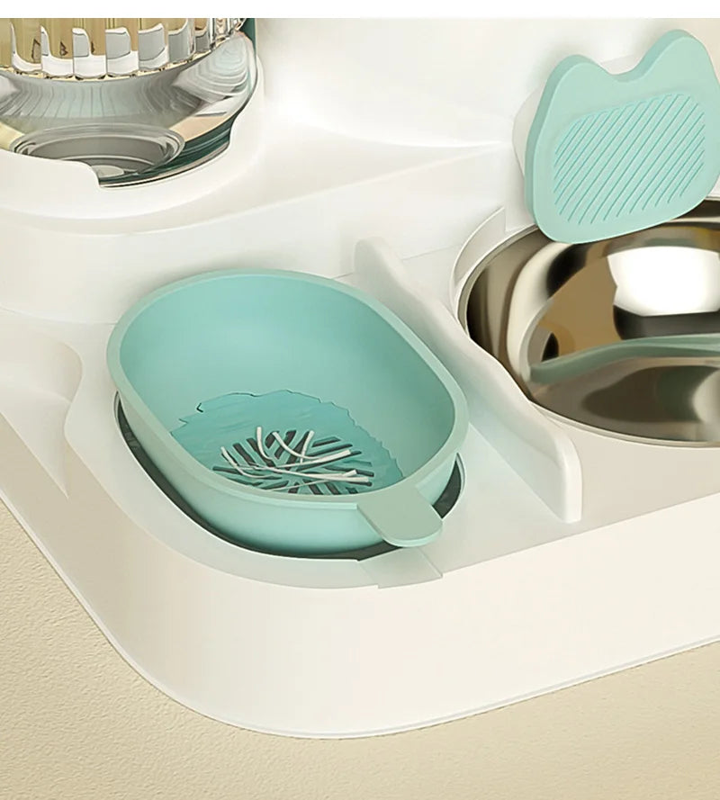 Automatic Cat Feeder with Water Fountain - Large Capacity Food & Water Dispenser-My Little Pet