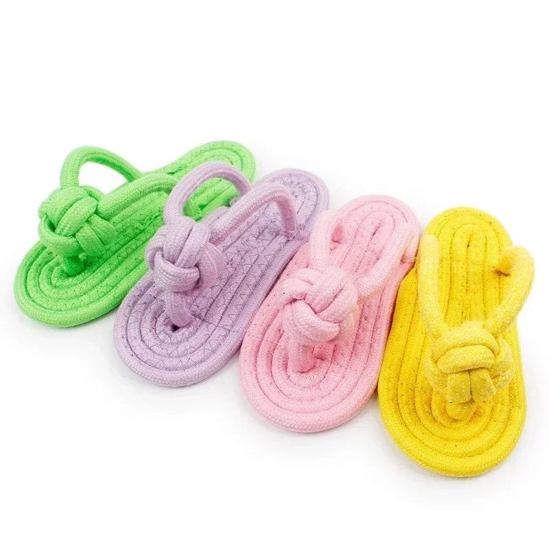 Durable Cotton Slipper Rope Dog Toy for Teeth Training and Interactive Play-My Little Pet