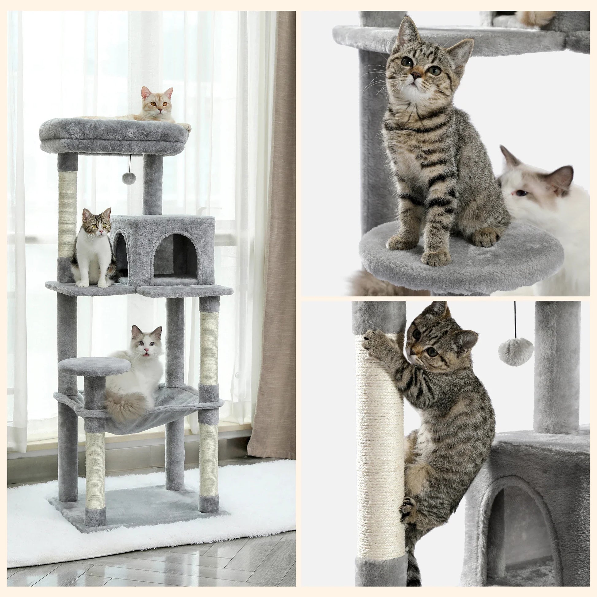5-Level Cat Tree Tower with Hammock and Perch-My Little Pet