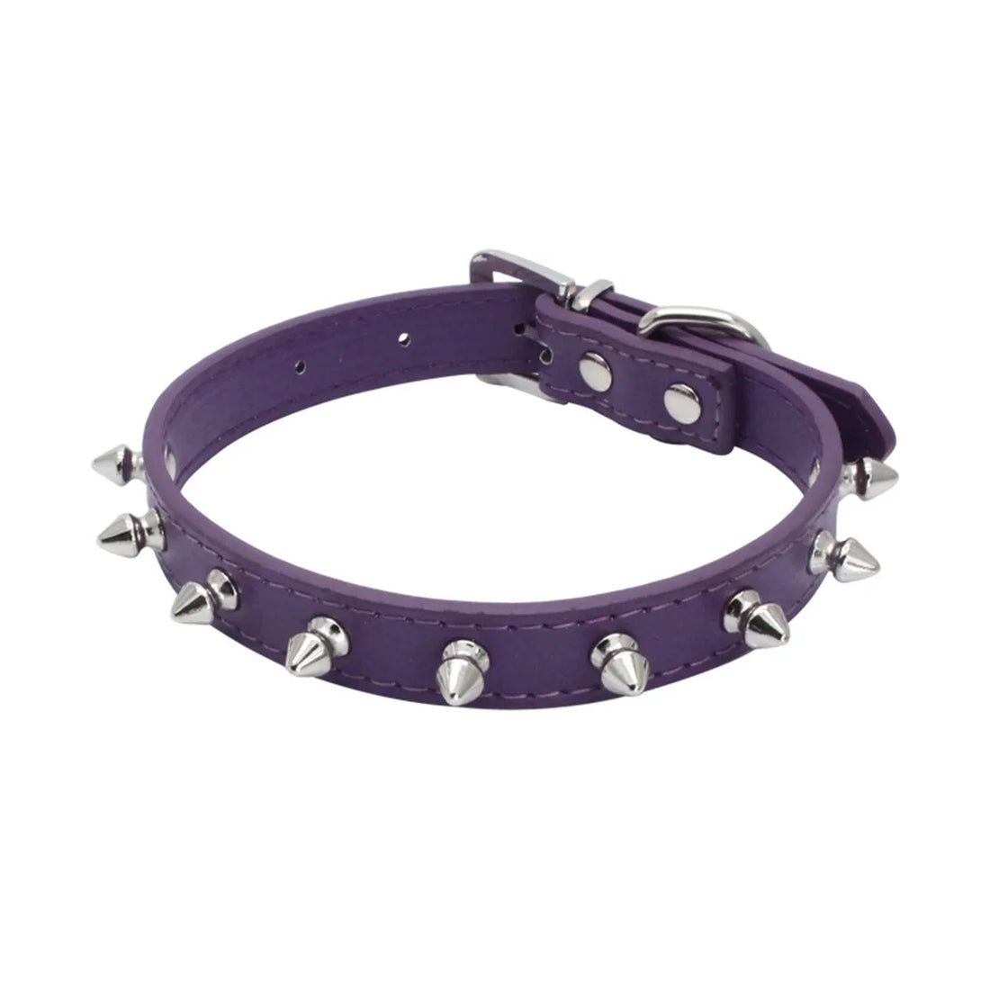 Adjustable PU Leather Spiked Pet Collar - Punk Rivet Design for Cats & Small Dogs-My Little Pet