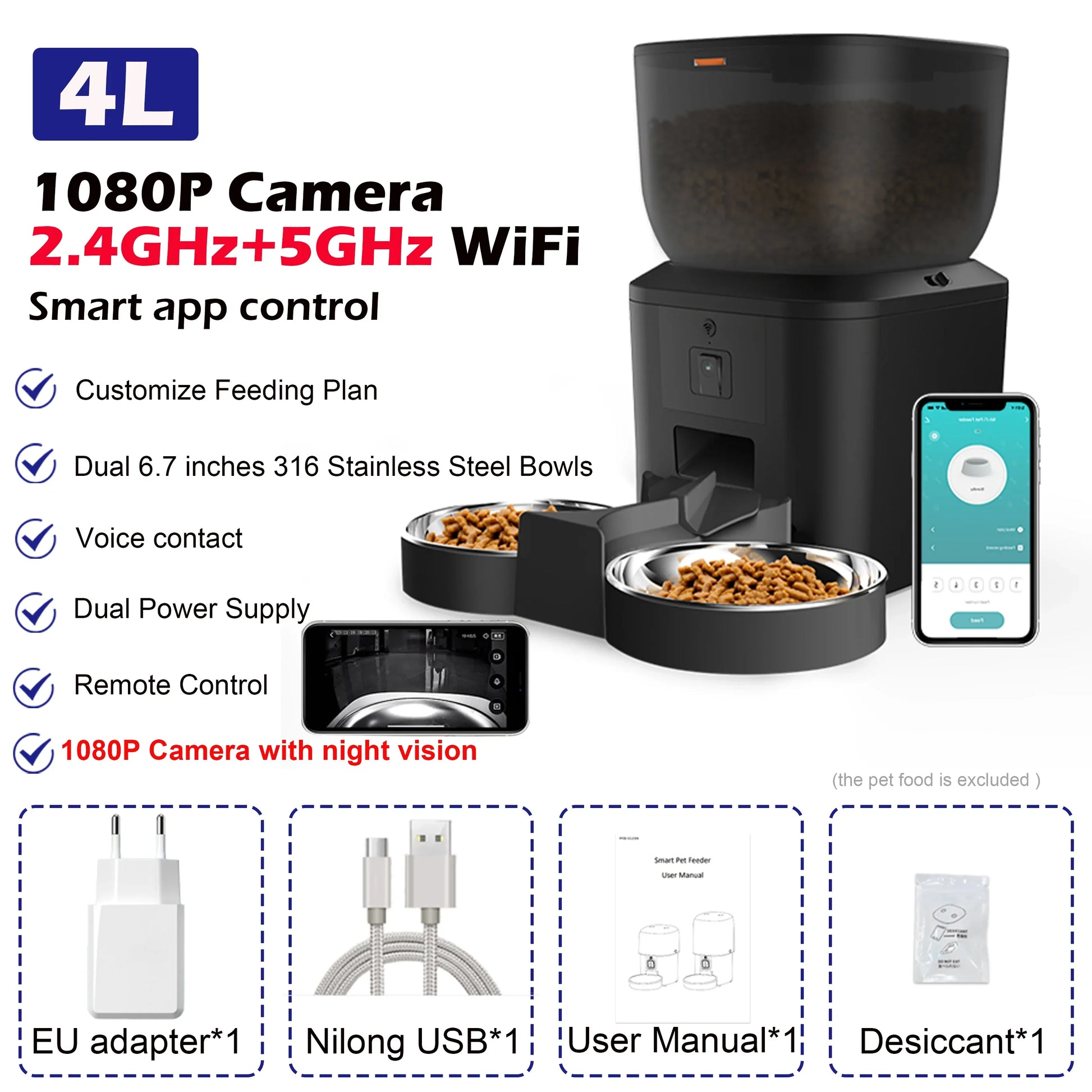Furpipi 8L Smart Automatic Cat and Dog Feeder with HD Camera-My Little Pet