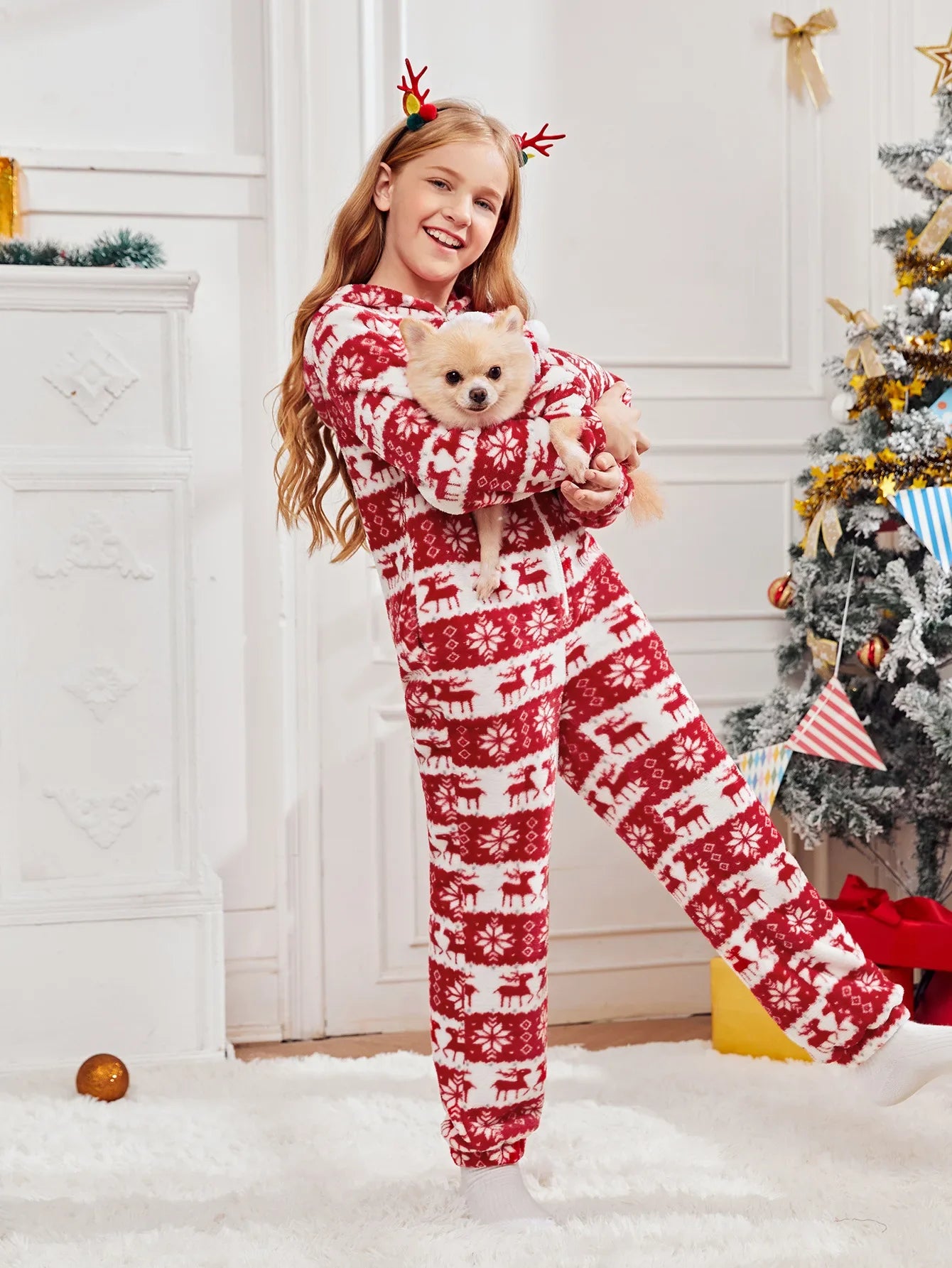 Winter Plush Dog Jumpsuit - Cozy Pet Pajamas for Small to Medium Dogs and Cats-My Little Pet