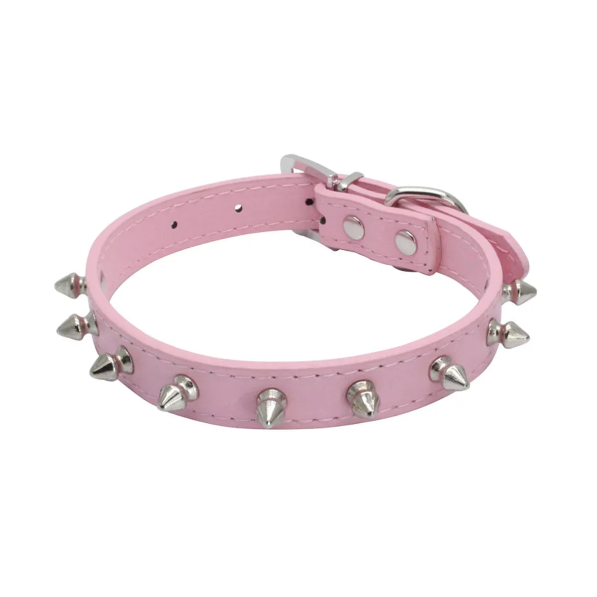 Adjustable PU Leather Spiked Pet Collar - Punk Rivet Design for Cats & Small Dogs-My Little Pet