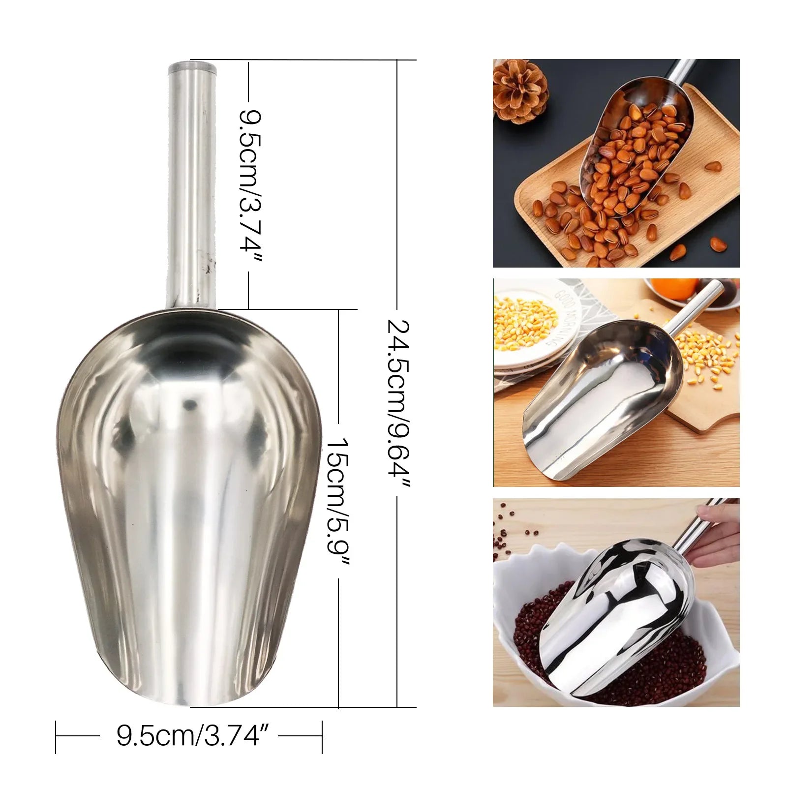 Stainless Steel Pet Food Scoop - Dual Material Design for Versatility-My Little Pet