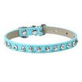 Elegant Leather Cat and Small Dog Collar with Rhinestone Accents-My Little Pet