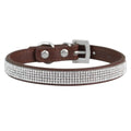 Elegant Rhinestone Leather Pet Collar-My Little Pet
