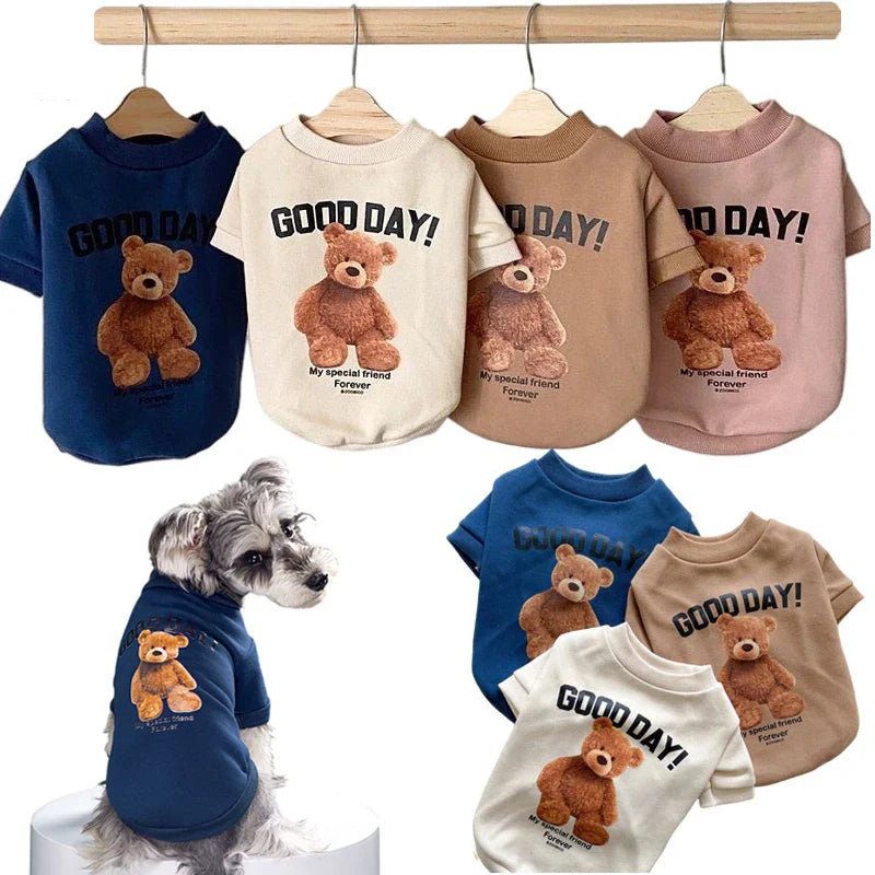 Cozy Winter Pet Sweater with Bear Design for Small to Medium Dogs and Cats-My Little Pet