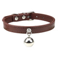 Customizable PU Leather Cat Collar with Bell and Engraving Options-My Little Pet