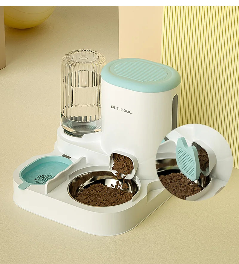 Automatic Cat Feeder with Water Fountain - Large Capacity Food & Water Dispenser-My Little Pet